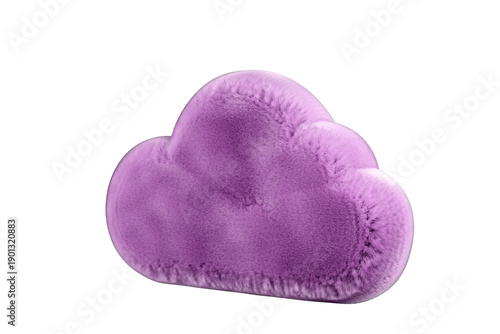 Slika na platnu Purple cloud plush on a white background. 3d rendering