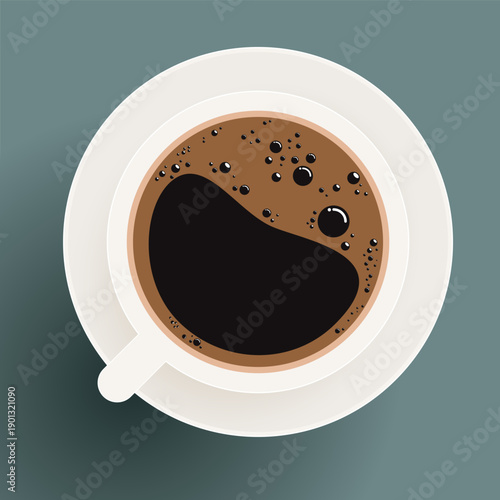 Top view a cup of coffee illustration