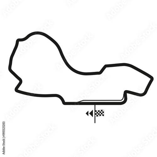 Motorsport Racetrack Outline – Australia – Vector Illustration
