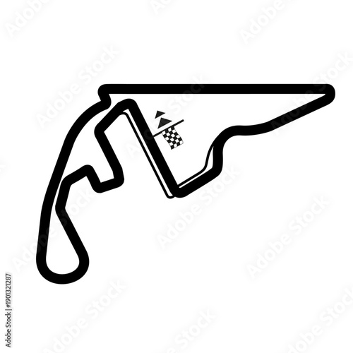 Motorsport Racetrack Outline – Abu Dhabi – Vector Illustration