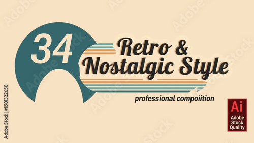 Retro style graphic design elements with nostalgic vibe