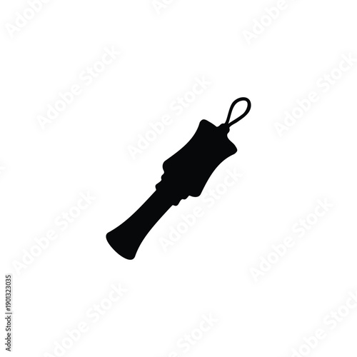 Duck caller silhouette icon vector flat design.