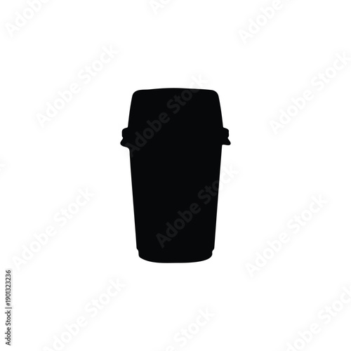 Plastic garbage silhouette icon vector flat design.