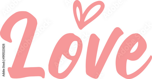 Love typography design on plain white transparent isolated background for card, shirt, hoodie, sweatshirt, apparel, tag, mug, icon, poster or badge