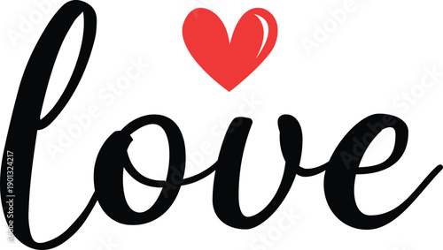 Love typography design on plain white transparent isolated background for card, shirt, hoodie, sweatshirt, apparel, tag, mug, icon, poster or badge