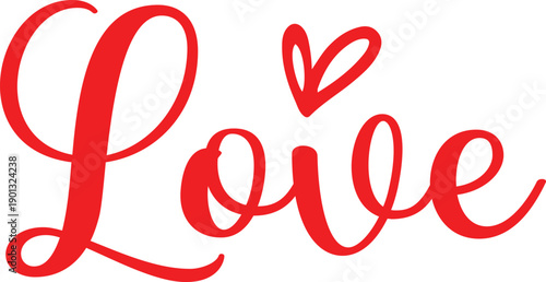 Love typography design on plain white transparent isolated background for card, shirt, hoodie, sweatshirt, apparel, tag, mug, icon, poster or badge