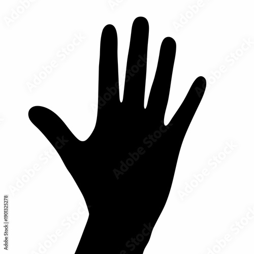 Black Hand Silhouette Vector Isolated on White Background