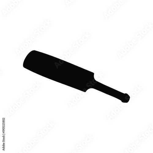 Cricket bat silhouette icon vector flat design.