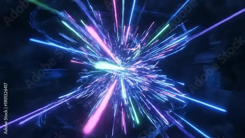 Abstract Neon Speed Lines - Dynamic Digital Motion Background