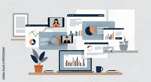 Optimizing Remote Workflows Digital Collaboration and Data Analytics on Multiple Screens
