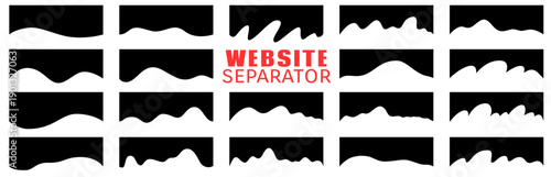 Decorative separator for website hero section, organic wave shape divider, fresh website UI with smooth shape and graphic separator.