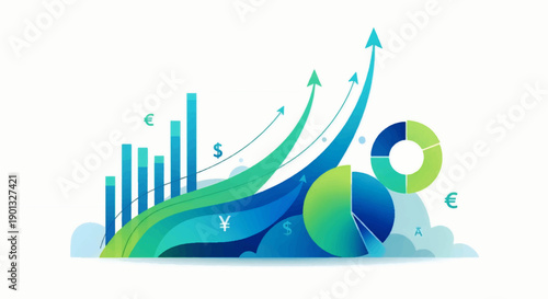 Dynamic Financial Growth Illustration Business Strategy & Market Analysis