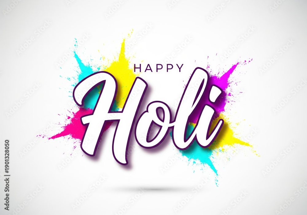 Obraz premium Minimal Clean Holi Background With Stylish Typography – AI Generated Image