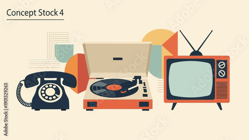 Retro technology icons for nostalgic projects and presentations
