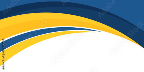 blue and yellow wavy shape background. suitable for business poster design, corporate banner, presentation, flyer, social media post. vector illustration