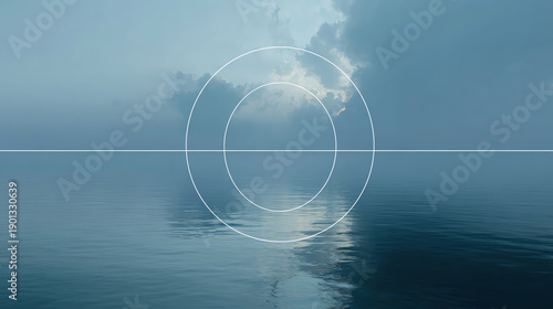 A calm and serene landscape featuring tranquil water, soft clouds, and soothing tones for peaceful moments.