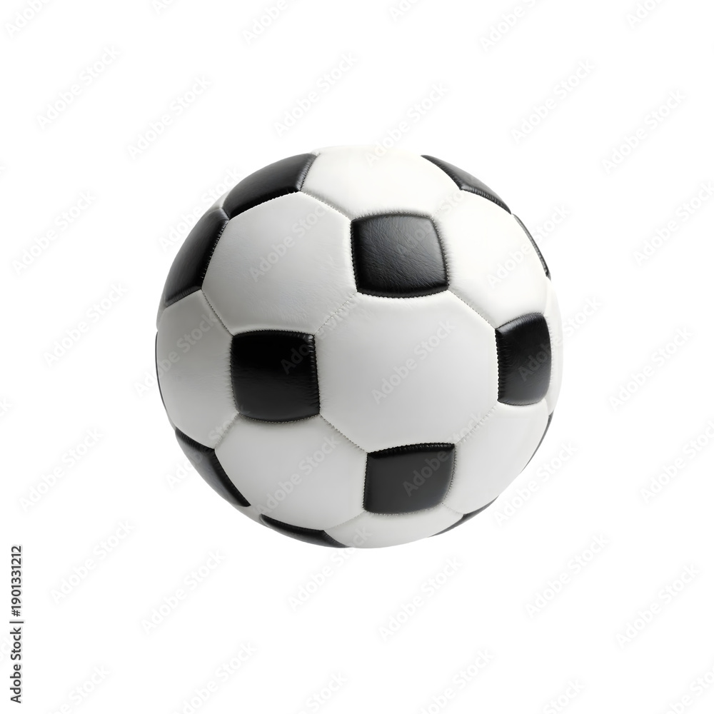 Fototapeta premium Classic Soccer Ball Floating Isolated White Background Studio Shot