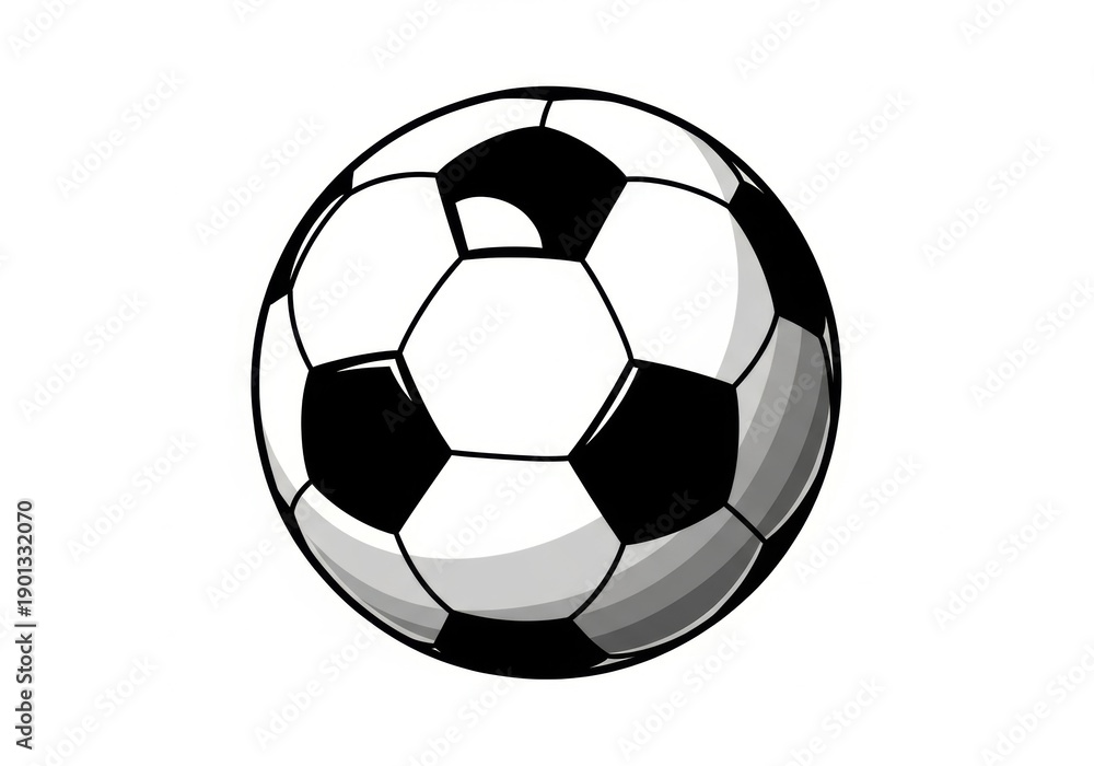 Fototapeta premium A classic black and white soccer ball with pentagonal and hexagonal patches.