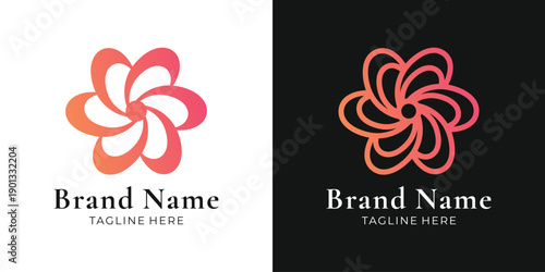 Abstract gradient flower logo design