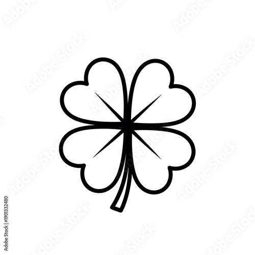 Four Leaf Clover Vector Illustration on White Background