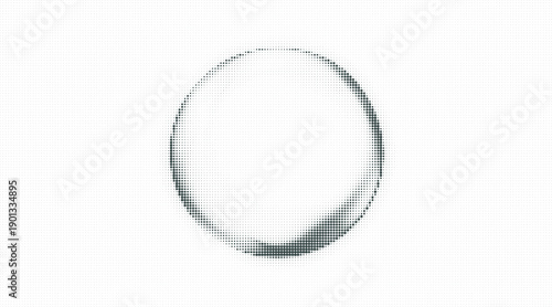Halftone circle pattern illustration with gradient effect on white background