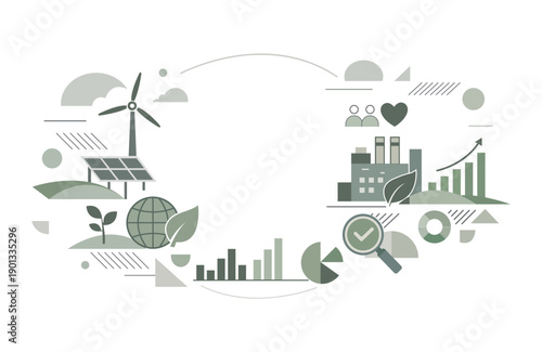 Earth and environment icon, green background. vector background of green environment. green ecology background. eco city vector illustration.