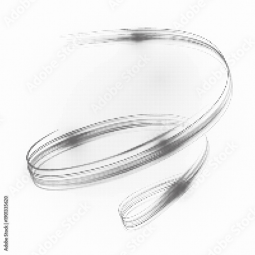 Halftone illustration of a metal ring with a halftone background