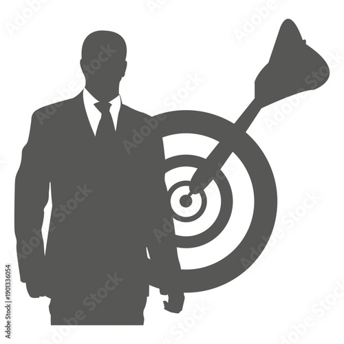 Besinessman in front dirtboard icon