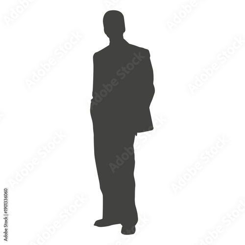 Casual executive standing silhouette