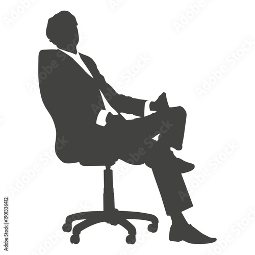 Tired businessman sitting silhouette
