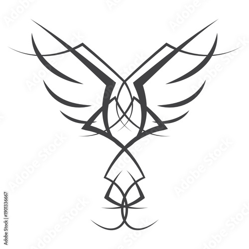 Line art pinstripe wing