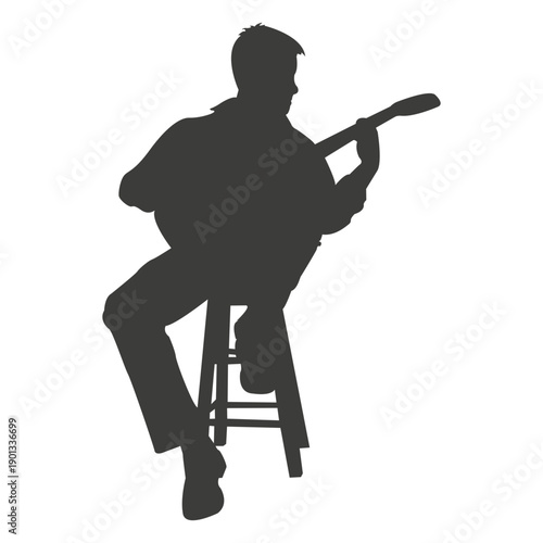 Banjo player silhouette