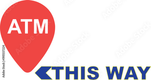 Red Map Pin ATM Icon Pointing The Way for Easy Access