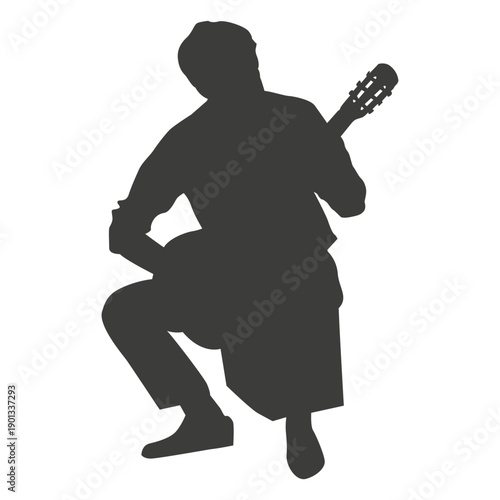 Banjo musician silhouette