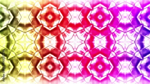 Vibrant geometric pattern with kaleidoscope shapes and colors