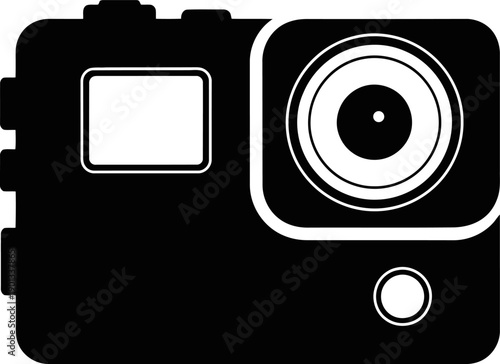 Action Camera Silhouette Black Simple Line Vectors