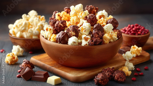Chocolate covered popcorn s...