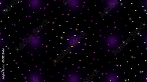 None Colorful dots on black background with dynamic movement and changing patterns