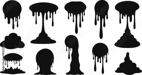 Mucus Drips Sticky Liquid Sludge Toxic Phlegm Blob Jelly Texture