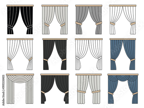 A collection of various curtain styles and designs for home decor inspiration