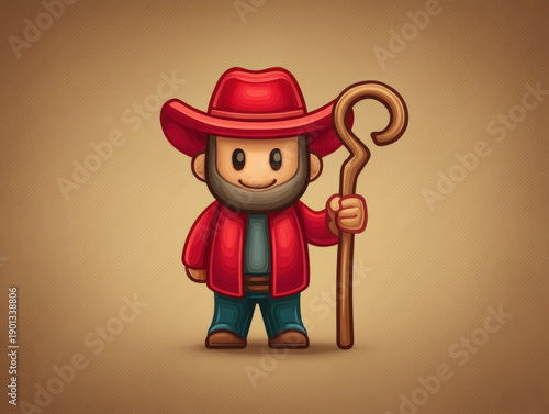 Farmer stick figure illustration