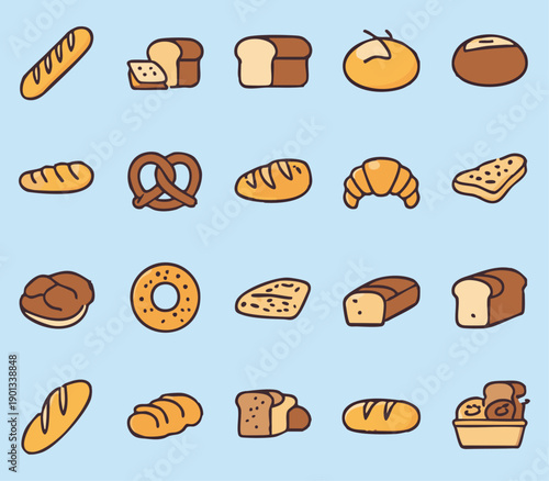 Isolated bread doodle vector icon