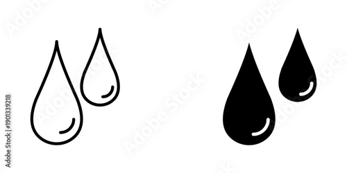 Raindrops Icon set. Symbol isolated white background. vector illustration. color editable.