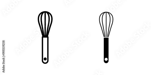 Whisk Icon set. Symbol isolated white background. vector illustration. color editable.