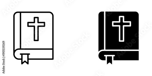 Bible Icon set. Symbol isolated white background. vector illustration. color editable.