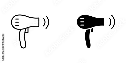 Blow dryer Icon set. Symbol isolated white background. vector illustration. color editable.