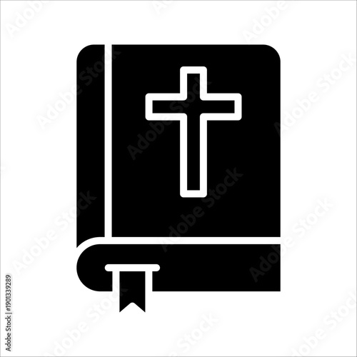 Bible Icon. Symbol isolated white background. vector illustration. color editable.
