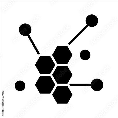 Molecule Icon. Symbol isolated white background. vector illustration. color editable.
