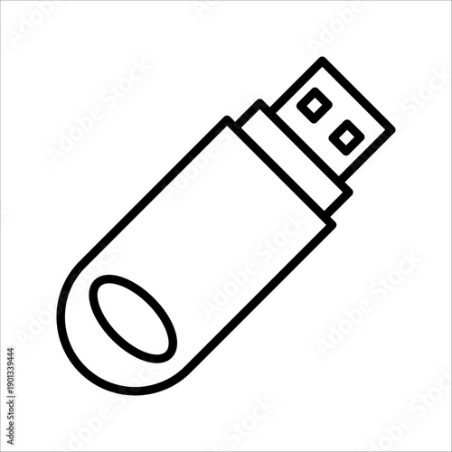 Pendrive Icon. Symbol isolated white background. vector illustration. color editable.