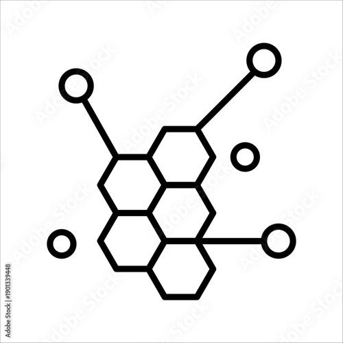 Molecule Icon. Symbol isolated white background. vector illustration. color editable.